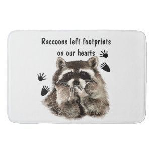 Watercolor Animal with cute saying Raccoons Bath Mat