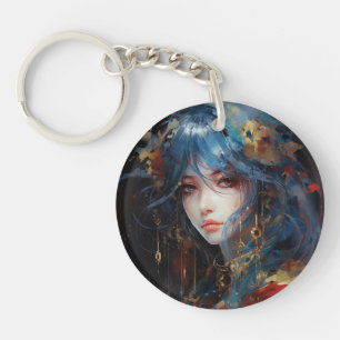 Watercolor Anime Princess Keychain