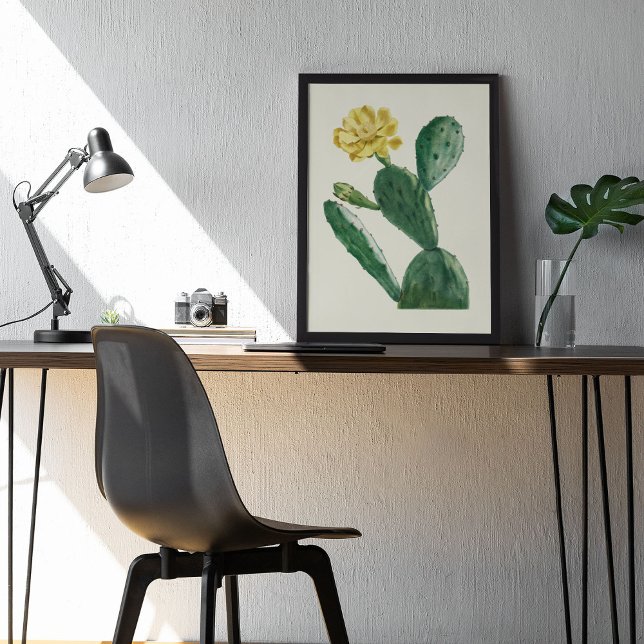 Watercolor Antique Botanical Cactus Print Poster (Watercolor Antique Botanical Cactus Print Poster)