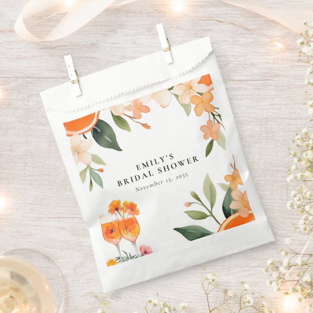 Watercolor Aperol Spritz Bridal Shower Favour Bag (Clipped)