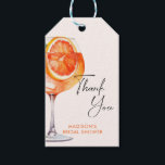 Watercolor Aperol Spritz Bridal Shower Gift Tags<br><div class="desc">Bridal shower elegant calligraphy Aperol Spritz themed thank you gift tag.</div>