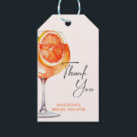 Watercolor Aperol Spritz Bridal Shower Gift Tags<br><div class="desc">Bridal shower elegant calligraphy Aperol Spritz themed thank you gift tag.</div>