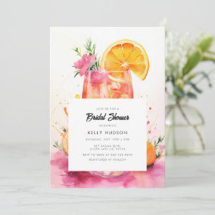 Watercolor Aperol Spritz Bridal Shower Invitation