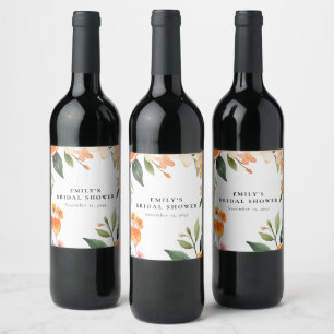 Watercolor Aperol Spritz Bridal Shower Wine Label
