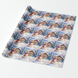 Watercolor Appenzeller Sennenhund Alpine Chalet Wrapping Paper