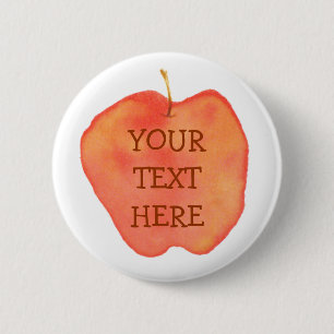 Watercolor Apple 2 Inch Round Button