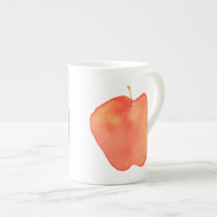 Watercolor Apple Bone China Mug