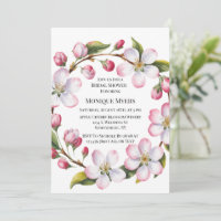 Watercolor Apple Cherry Blossom Bridal Shower