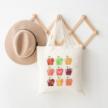 Watercolor Apple Initial Monogram Teacher Tote Bag<br><div class="desc">Perfect for back-to-school or end-of-year gifts,  this tote features nine apples in various soft watercolors. Personalize the centre apple with an initial!</div>