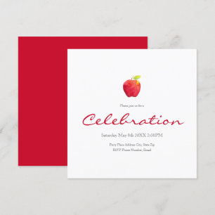  Watercolor Apple Invitation