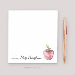 Watercolor Apple Note From Teacher Notepad<br><div class="desc">Teachers spend a lot of time with our little ones,  show them your appreciation with a notepad gift personalized just for them.</div>