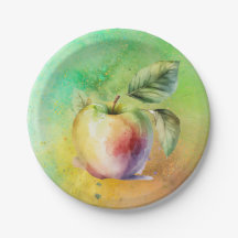 watercolor apple