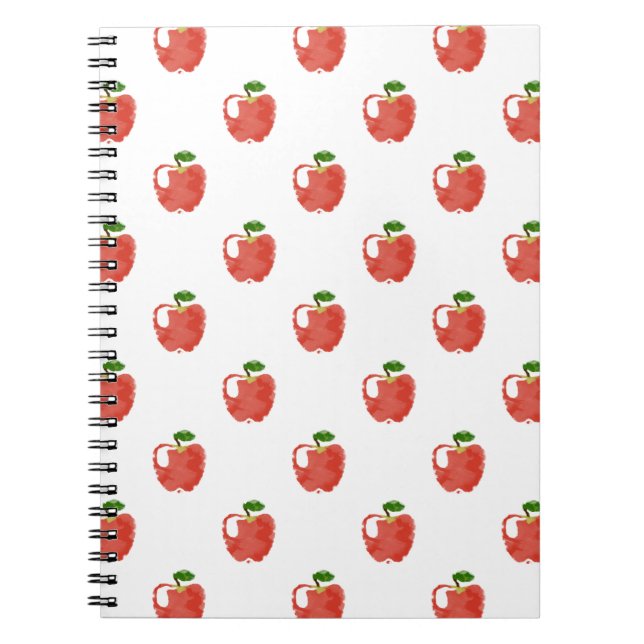 Watercolor Apple Pattern Notebook (Front)