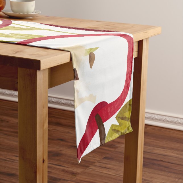 Watercolor Apple Pattern Short Table Runner (In Situ)
