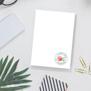 Watercolor Apple Personalized Teacher Post-it Notes