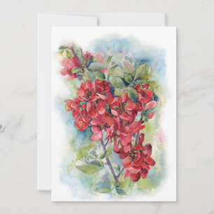 Watercolor apple quince flower flowers tree weddin invitation