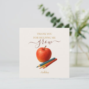 Watercolor Apple Teacher – Thank You Cards