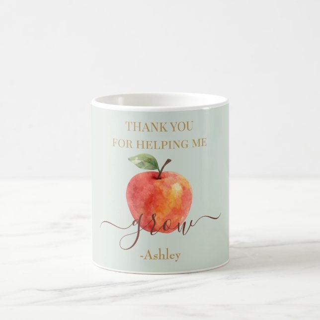 Watercolor Apple Teacher – Thank You Gift  Coffee Mug (Center)