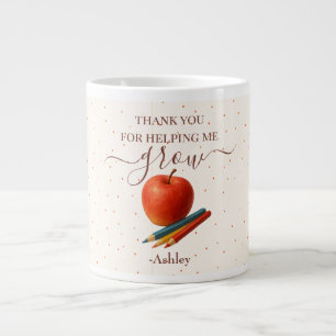 Watercolor Apple Teacher – Thank You Gift Large Coffee Mug