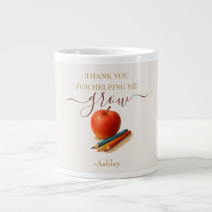 Watercolor Apple Teacher – Thank You Gift  Large Coffee Mug