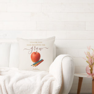 Watercolor Apple Teacher – Thank You Gift  Throw Pillow
