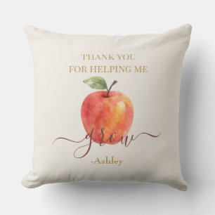 Watercolor Apple Teacher – Thank You Gift Throw Pillow