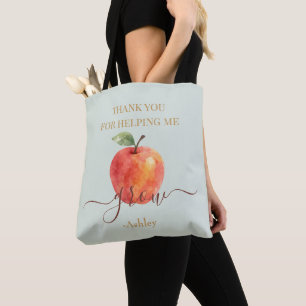 Watercolor Apple Teacher – Thank You Gift Tote Bag