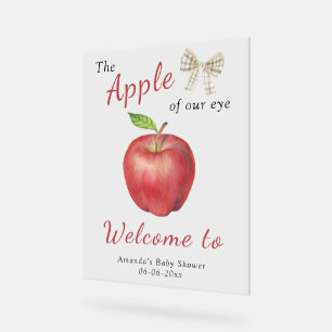 Watercolor apple welcome baby shower party acrylic sign