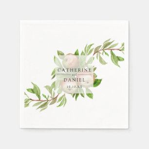 watercolor apples wedding napkin