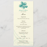 Watercolor Aqua Wedding Menu Card<br><div class="desc">Watercolor Aqua Wedding Menu Card 4 in by 9 in.</div>