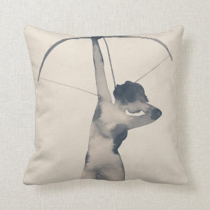 Watercolor Archeress Throw Pillow