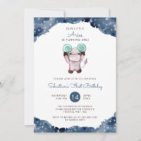 Watercolor Aries Zodiac First Birthday