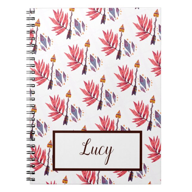 Watercolor arrow & diamonds notebook (Front)