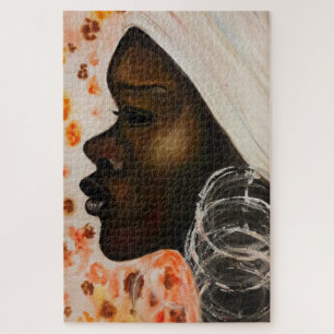 Watercolor Art - African Beauty Jigsaw Puzzle