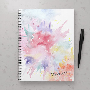 Watercolor Art Attack Custom Signature Notebook