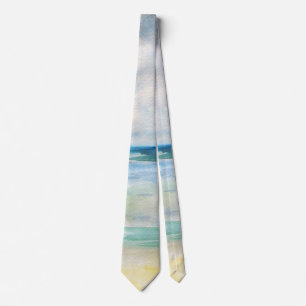 Watercolor  Art Beach Mood Tie