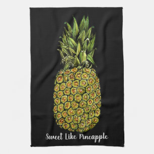 Watercolor Art Cute Pineapple Kitchen Towel