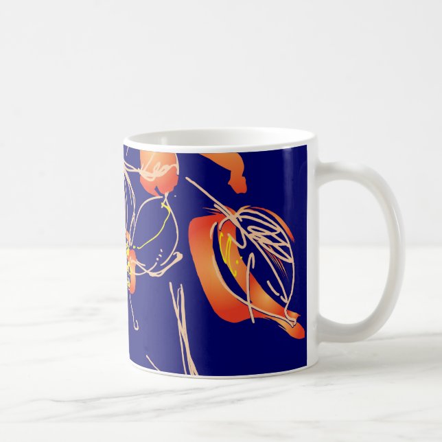 Watercolor Art Deco Flower Coffee Mug (Right)