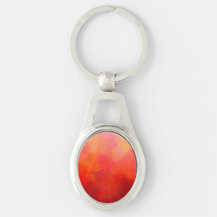 Watercolor Art in Reds, Orange and Yellow Keychain