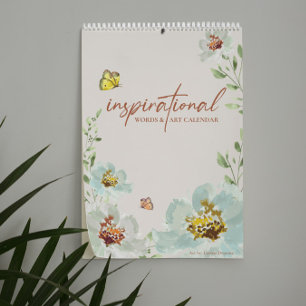 Watercolor Art Inspirational words artist Grid  Calendar
