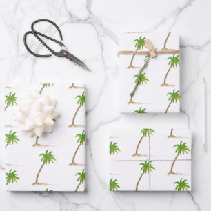 Watercolor Art Palm Tree Beachy Tropical Wrapping Paper Sheet