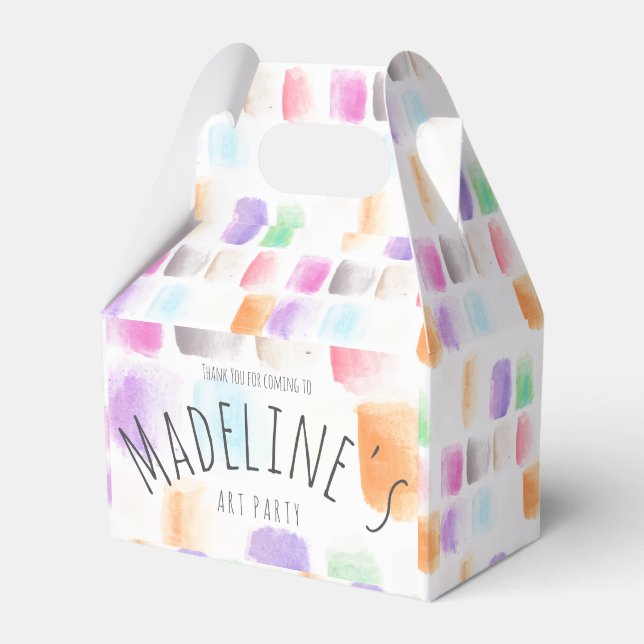 Watercolor Art Party Birthday Colourful Abstract   Favor Box (Front Side)