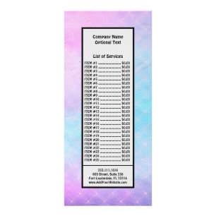 Watercolor Art Pastel Blue Purple Girly Glam Chic Rack Card