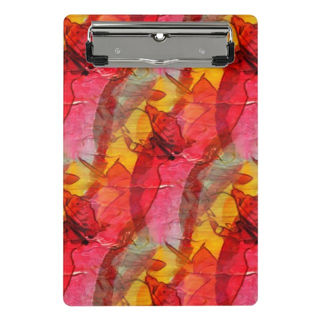 Watercolor art red yellow mini clipboard (Front)