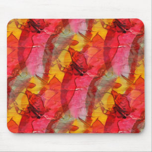 Watercolor art red yellow mouse pad
