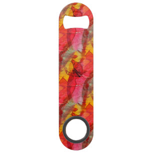 Watercolor art red yellow speed bottle opener