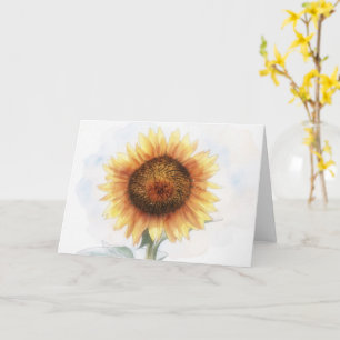Watercolor Art Sunflower Floral Art Note Card
