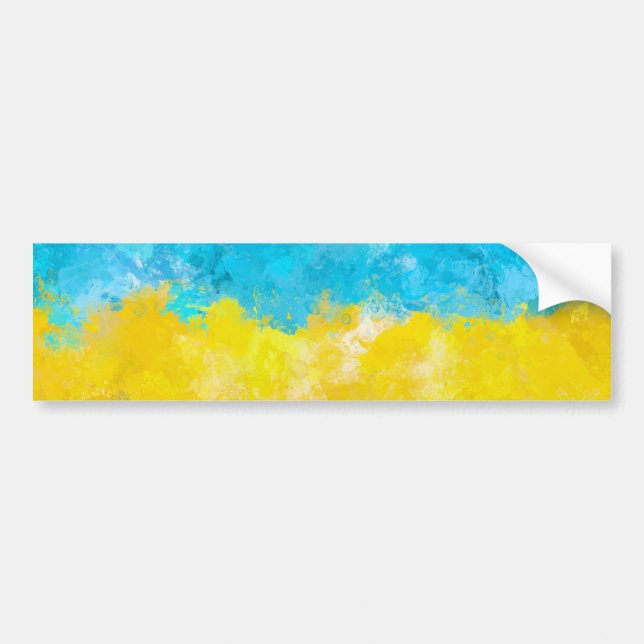 Watercolor art Ukrainian flag Bumper Sticker (Front)