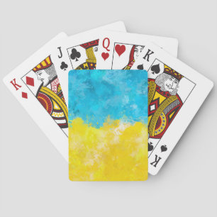 Watercolor art Ukrainian flag Playing Cards