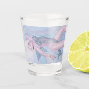 Watercolor art Venus goddess of love spirit design Shot Glass